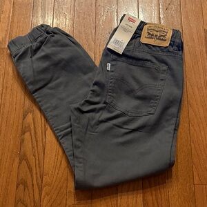 Levi's Charcoal Gray Twill Casual Pantswith Jogger Cuff, Boys Sz M NWT